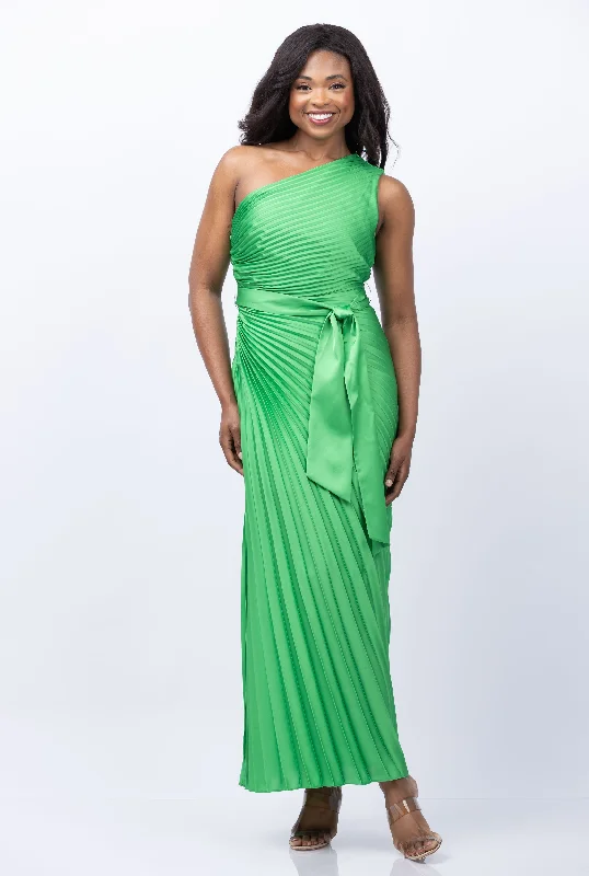 Milly Estelle Satin Dress in Green