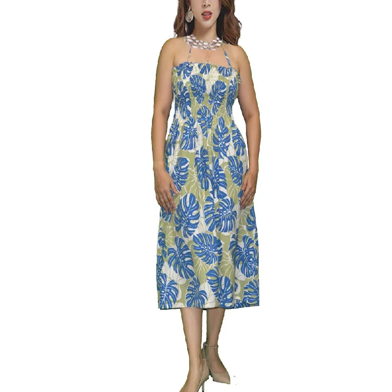 Monstera Deliciosa Tube Top Hawaiian Dress