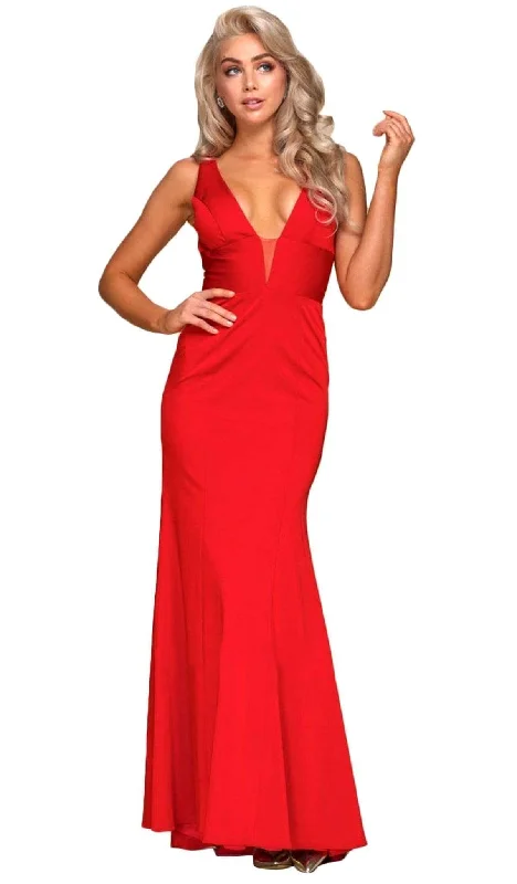 Nox Anabel - Deep V-neck Sheath Dress Q010SC