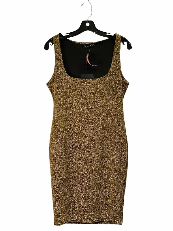 Pretty Little Thing Size 10 Gold Dress