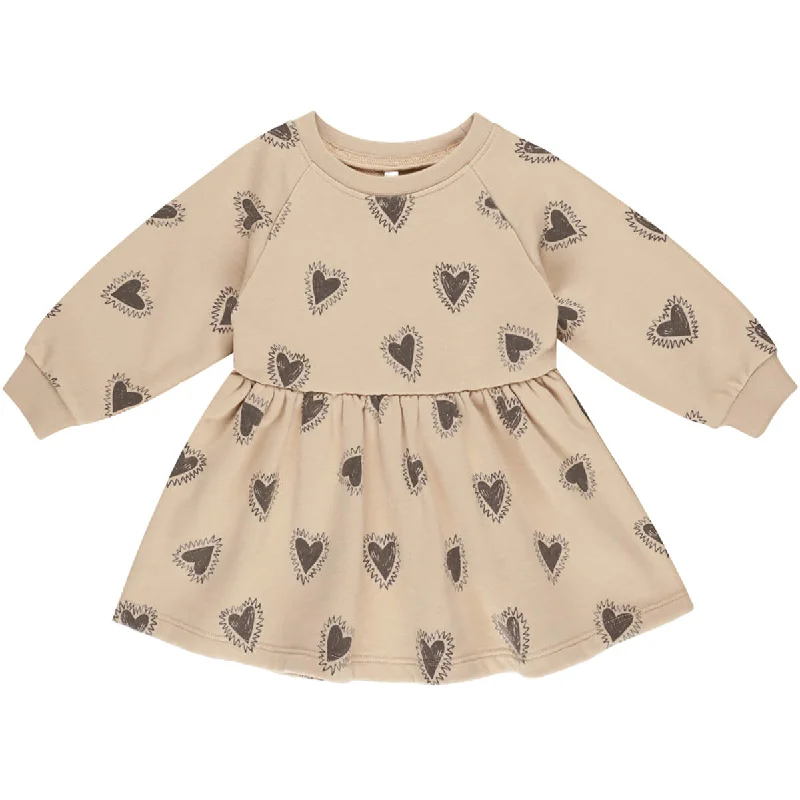 Raglan Dress in Hearts by Rylee & Cru