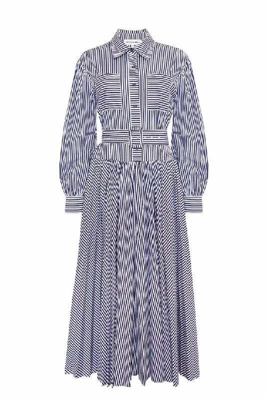 Randolph Dress in Navy Stripe