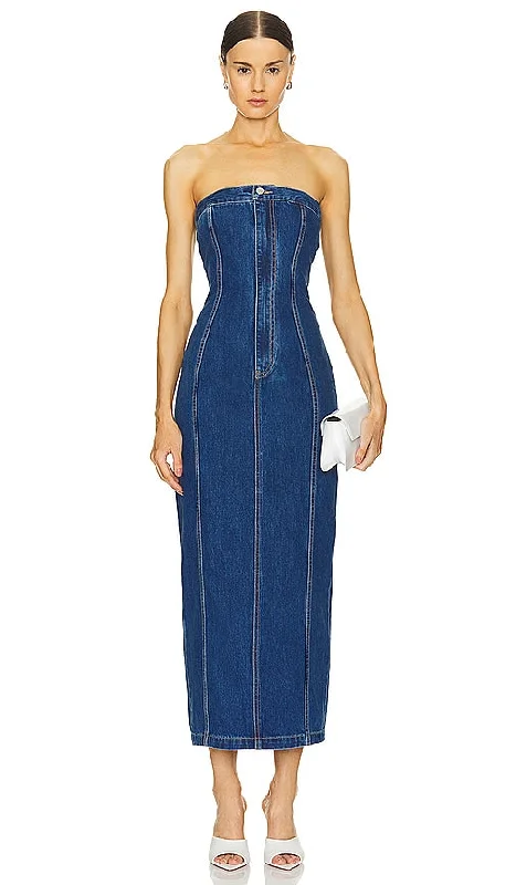 Ronny Kobo Leopol Dress in Blue