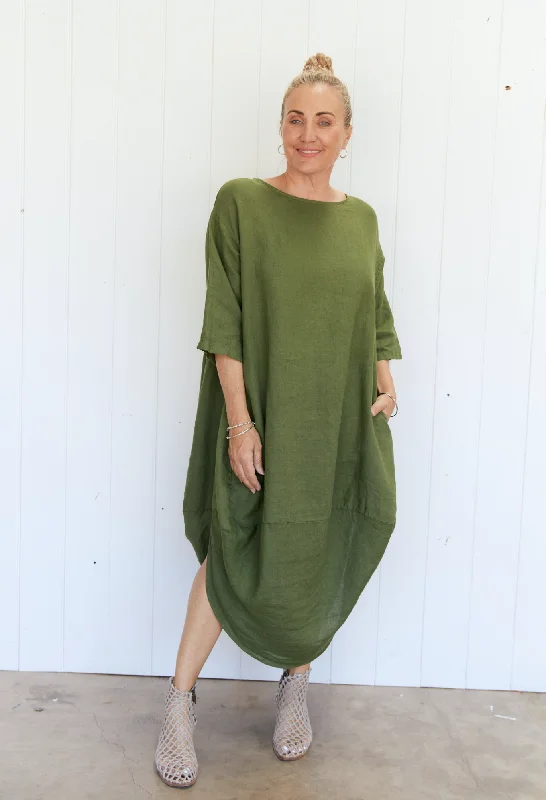 SCALLOP DRESS FOREST
