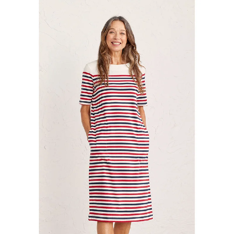 Seasalt Cornwall Red & Blue Striped Dress