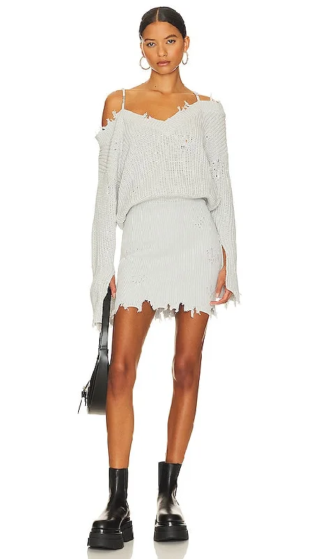 SER.O.YA Maude Dress in Metallic Silver