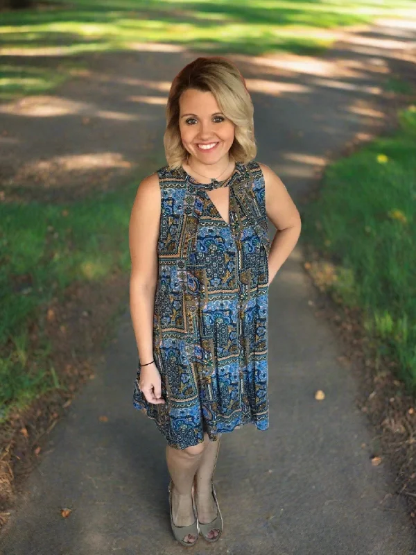 Blue Print Summer Dress