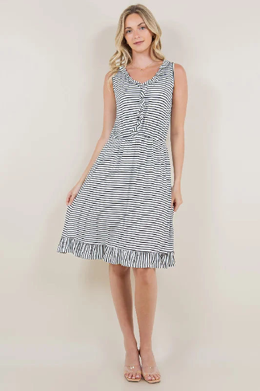 SL RUFFLE NECK TIERED DRESS - D3431