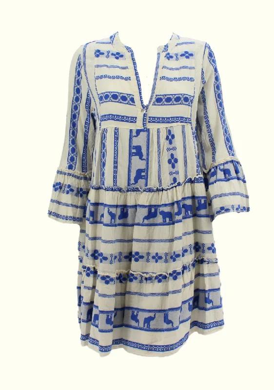 Sofia Blue Elephant Tori Dress-Final Price