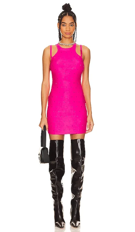 Versace Jeans Couture Sweatdress Serilogo in Fuchsia