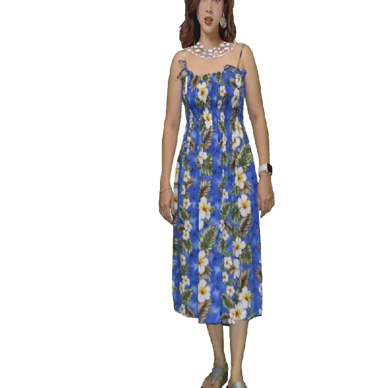 White Hibiscus Tube Top Hawaiian Dress