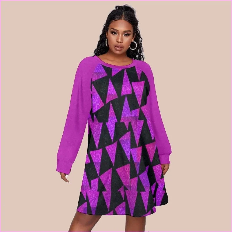 Women's Royal Tri Prism Dress With Raglan Sleeve