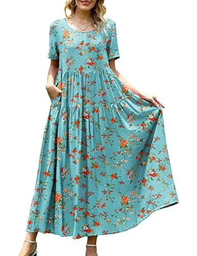 YESNO Women Dresses Casual Beach Swing Dress EJFUK